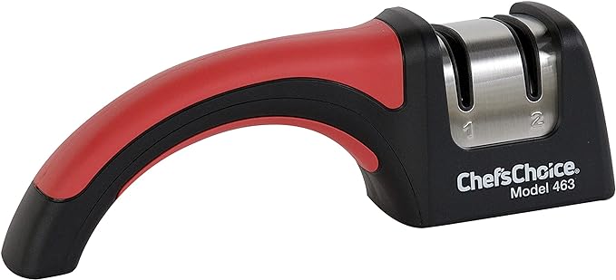 Chef'sChoice Professional Manual Knife Sharpeners Pronto Hone for 15-Degree Straight-Edge and Serrated Knives with Precise Angle Control & Compact Footprint, 2 Stage, Black