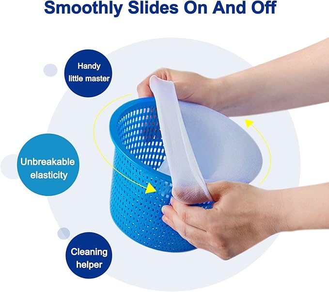 100 Pack Pool Skimmer Socks for Pool Filters, Filters Baskets and Skimmers to Filter Debris and Leaves, Protact Filter System of Inground and Above Ground Pools