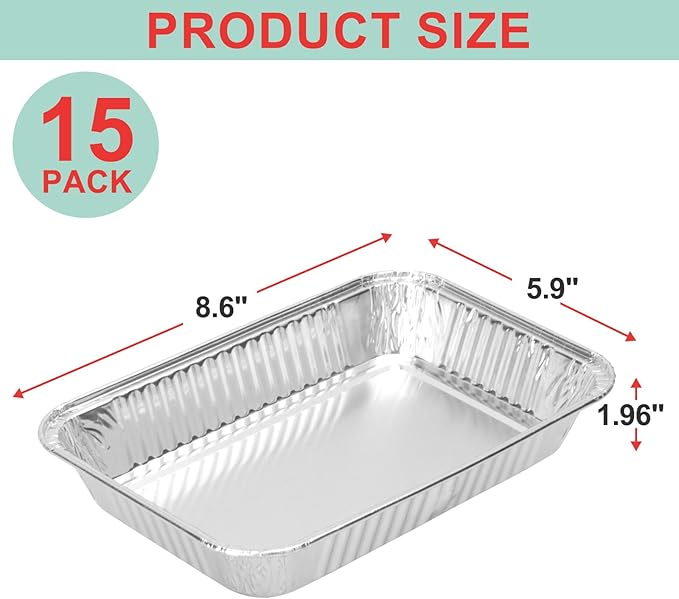 15-Packs Grease Tray Liners for Ninja OG800 & OG900 Series Woodfire Outdoor Grill XL Pro Accessories Disposable Aluminum Smoker Drip Pan Liners for Ninja OG901 OG850 OG951 OG952 Drip Pan Liner