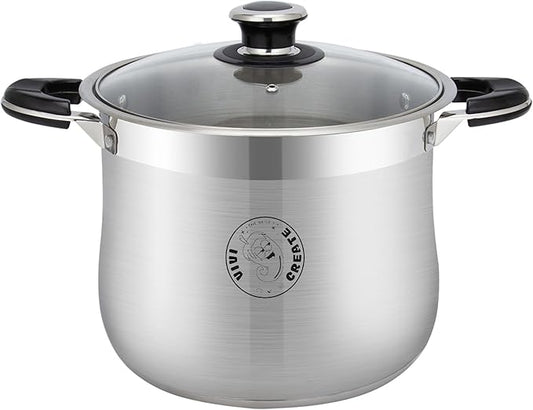 Vivicreate Stainless Steel Stock Pot with Lid for Induction Cooking Boiling Pasta Stew Soup Large Capacity Cookware with Handles for Kitchen Spaghetti Olla Olla de Acero Inoxidable (22.5 QT)