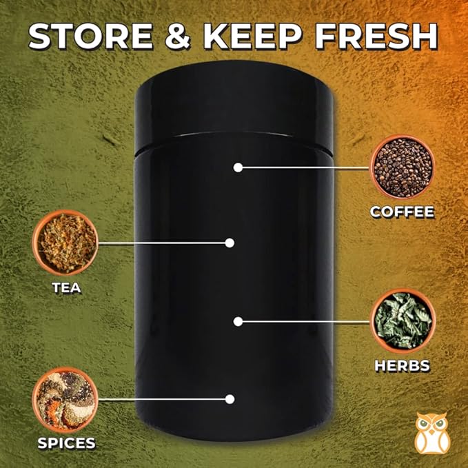 Treehouse Smell Proof Container (500mL) for Herbs, Spices, Coffee, Teas & More - Plus x2 Resealable Smell Proof Bags