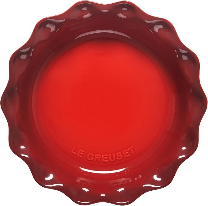 Le Creuset Stoneware 9" Heritage Pie Dish, Cerise