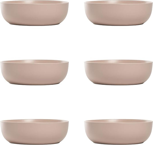 10 Strawberry Street Wazee Matte Coupe Dinnerware, Bowl, Blush, Set of 6