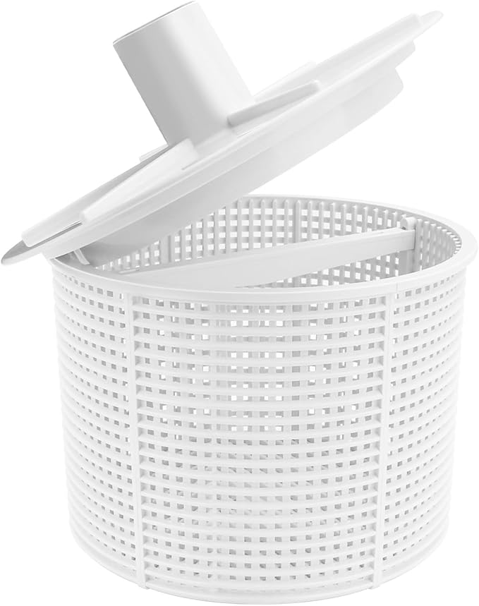 Pool Skimmer Basket Compatible with Hayward Skim Vac In-Ground Pool Skimmers Includes SPX1082CA Pool Skimmer Basket and 85001900 S15 & S20 Skimmer Suction Plate, Pool Accessories (White)