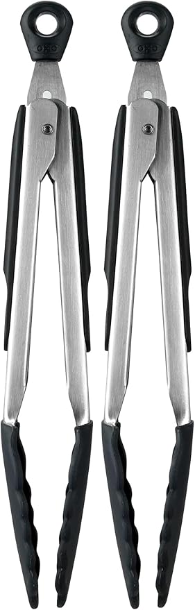 OXO Good Grips 9-Inch Tongs with Silicone Heads,(Pack of 2)