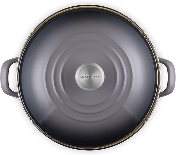 Le Creuset Enamel on Steel Traditional Stockpot, 12 qt., Oyster with Stainless Steel Knob