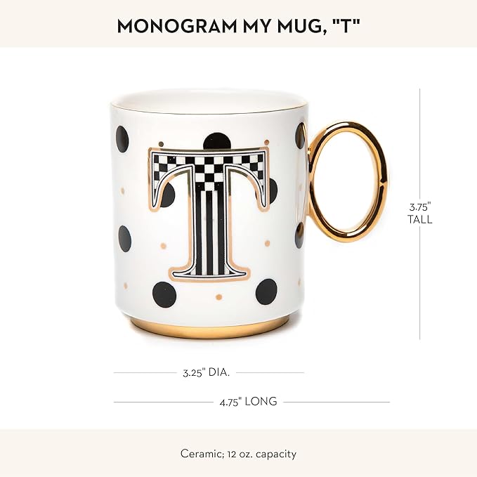 MACKENZIE-CHILDS My Mug, Decorative Ceramic Coffee Mug with Handle, T