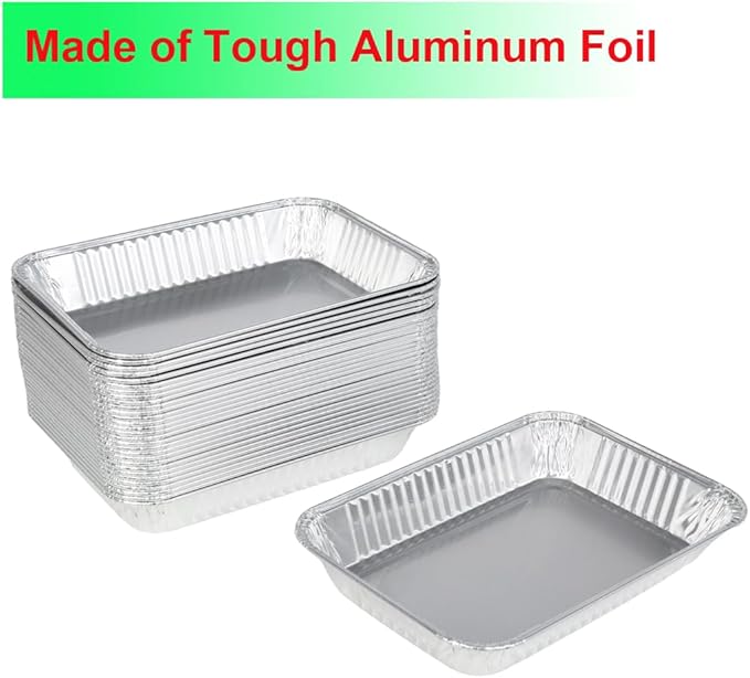 30Pack Grill Drip Pans Compatible for Weber 6415 Grills, Grease Pan Liners for Weber Spirit, Genesis, Traveler, Q Series Disposable Aluminum Foil Grease Trays Accessories 8.5" x 6"