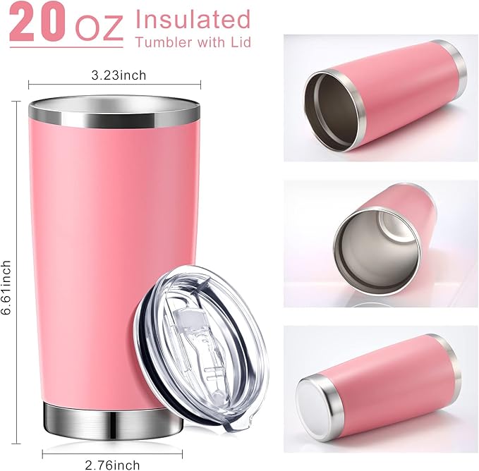 Sieral 36 Pack Stainless Steel Tumblers Bulk with Lids Double Wall Vacuum Insulated Coffee Cups Blank leakproof Powder Coated Tumblers for Engraving Wedding Graduation Party Favors(20 oz,Mixed)
