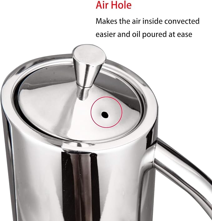 IMEEA Olive Oil Dispenser SUS304 Stainless Steel Cooking Kitchen No Drip Oil Can Vinegar Container, 24oz/700ml