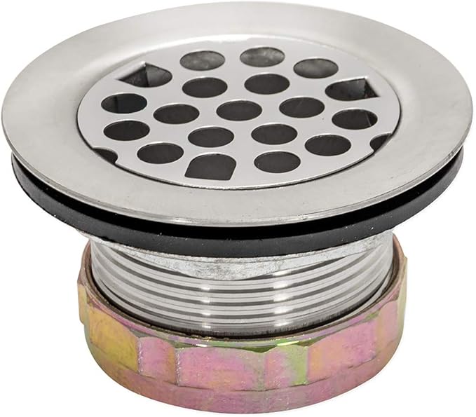 EZ-FLO Stainless Steel Flat Top Duplex Strainer with Flange, 1-7/8 to 2-1/4 Inch Sink Opening, Die Cast Nut, 30043