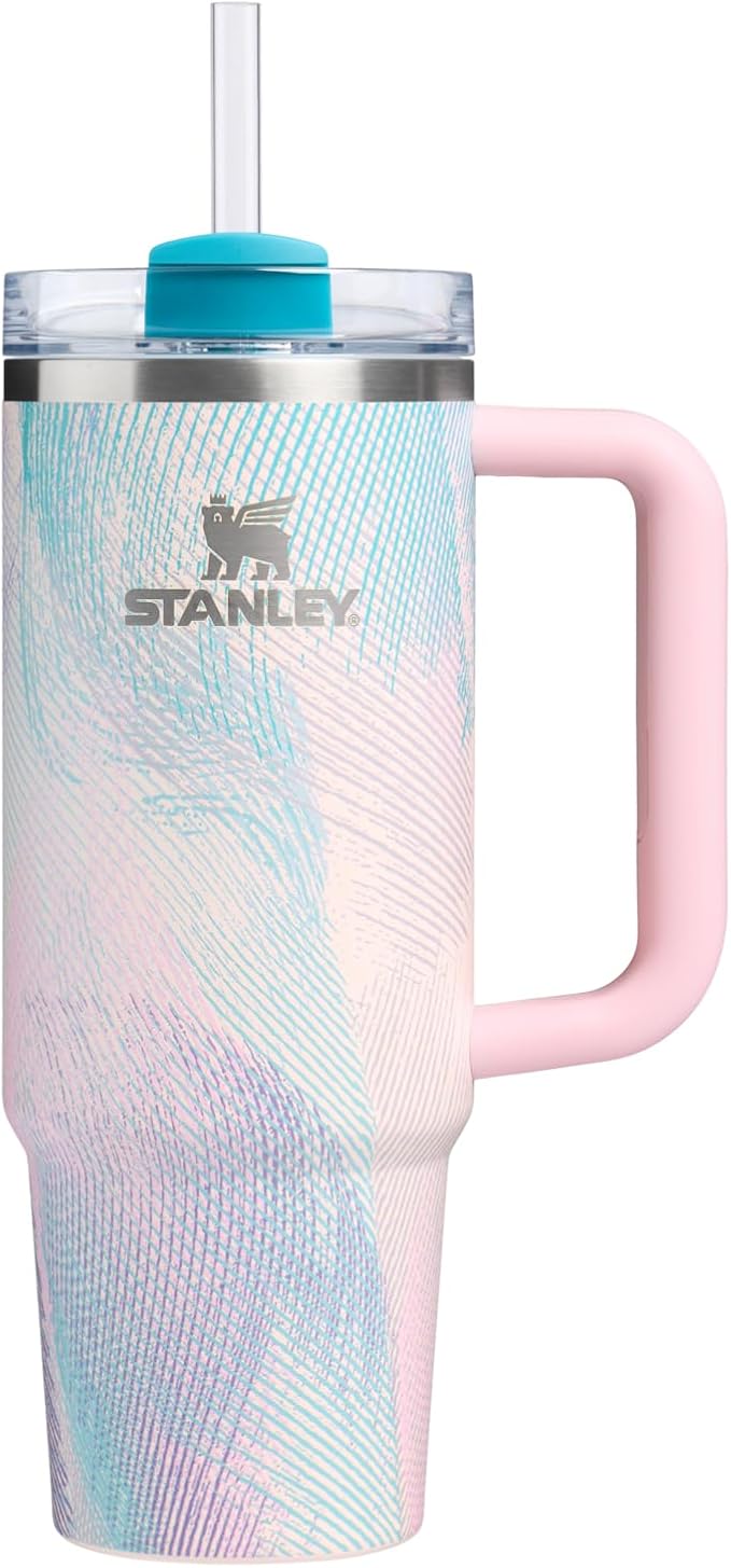 STANLEY Quencher H2.0 Tumbler with Handle and Straw 30 oz | Flowstate 3-Position Lid | Cup Holder Compatible for Travel | Insulated Stainless Steel Cup | BPA-Free | Sea Glass Plume