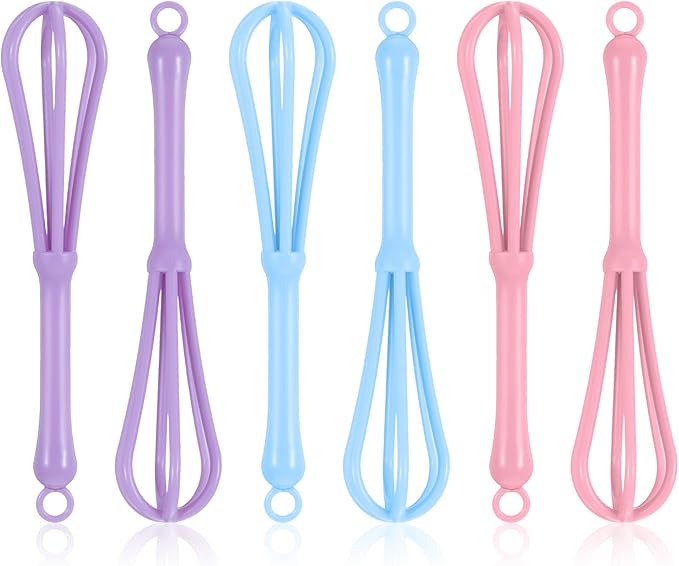 6pcs Hair Color Whisk,Hair Dye Whisk, Whisks for Hairs Color, Used in Hairs Salons, Barber Shops,Dye Cream Whisks, Used for Mixing, Beating, Stirring, 3 Colors