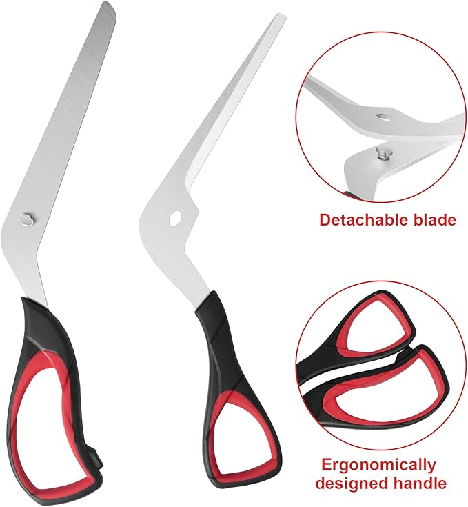 Pizza Scissors, Pizza Cutter, Food-Grade Sharp Stainless Steel Blade，Soft Grip Handle, 27cm, Black/Grey，Kitchen Gadgets Scissors
