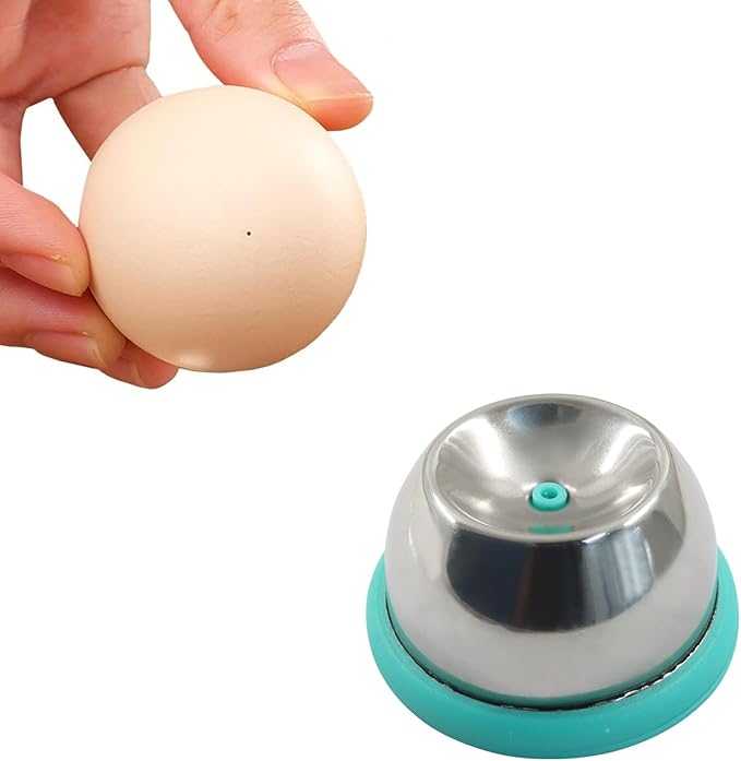 Stainless Steel Egg Piercer with Retractable Pin - Egg Poker Tool for Perfect Hard Boiled Eggs Every Time, Easy Raw Egg Shell Puncher for Quick Peeling (Green)