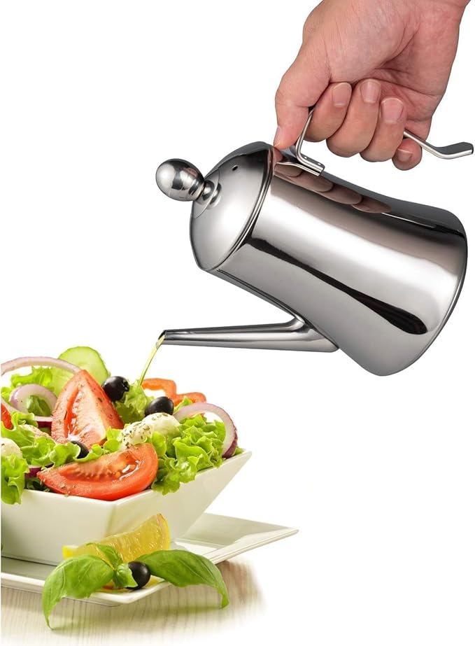 IMEEA 1 Quart Large Olive Oil Dispenser Bottle SUS304 Stainless Steel Oil Dispenser with Drip Free Spout