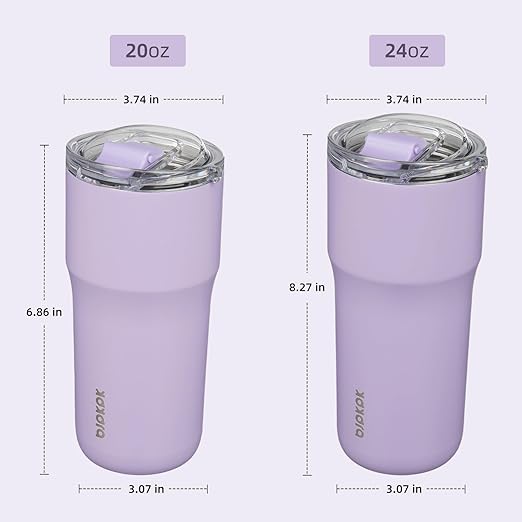 BJPKPK Insulated Tumbler,20oz Stainless Steel Tumbler with lid,Double Wall Travel Coffee Mug Thermal Cup,Keep Drinks Cold and Hot,Lavender