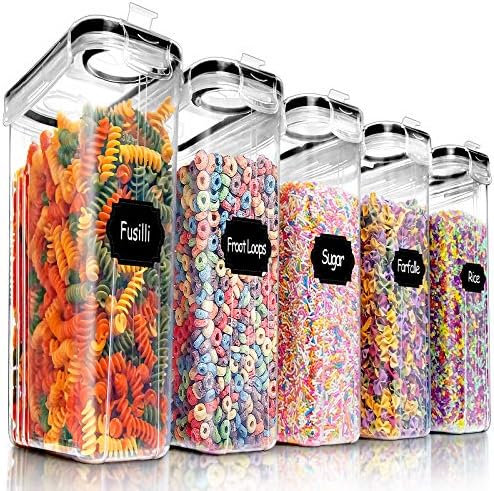 5PCS Large Cereal Containers Storage [4L/135.2 oz], Food Storage Containers