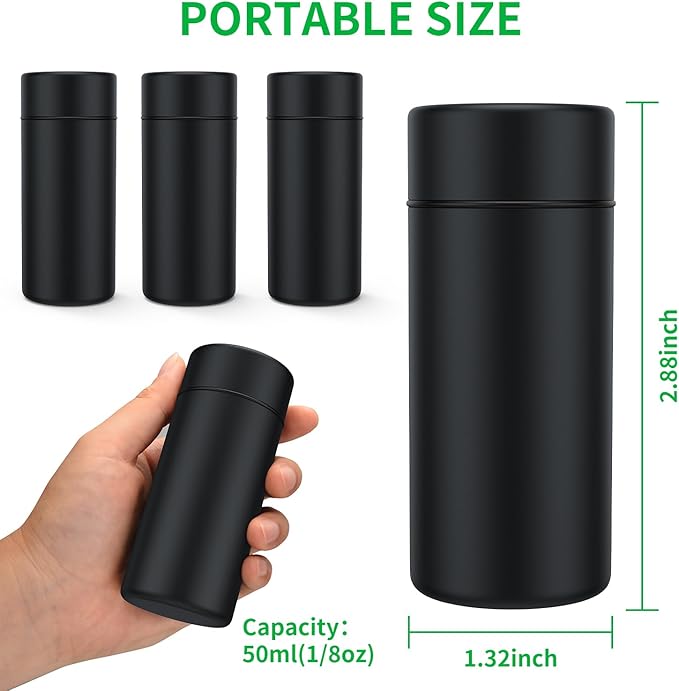 Portable Metal Aluminum Food Storage Jar 3-Pack,Airtight,Smell,Proof,Container, Metal Waterproof Small Bottle Multipurpose Container Spices Container