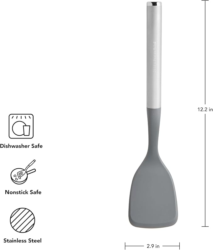 KitchenAid Short Turner with Compact Stainless Steel Handle for Extra Control, Nonstick Safe, Durable, Dishwasher Safe