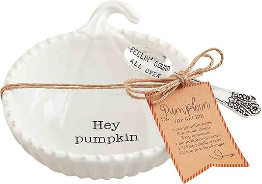 Mud Pie Thanksgiving Tidbit Set, Pumpkin, 4 3/4" x 4 1/2"