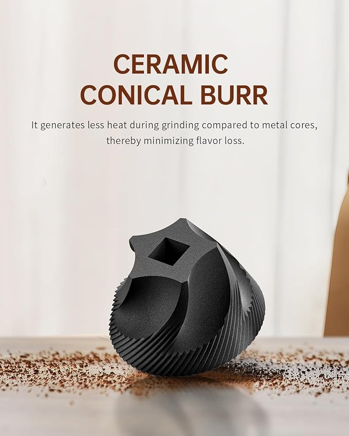 CIRCLE JOY Manual Coffee Grinder with 40 External Adjustable Settings and Ceramic Conical Burr, Portable Stainless Steel Hand Coffee Grinder for Camping, Travel and Espresso