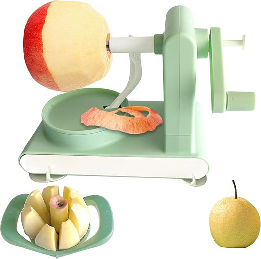Apple Peeler, Slicer, and Corer Set – 8 Wedges Apple Slicer Corer，Stainless Steel Blades，Effortless Peeling for All Apples & pears (Light green)