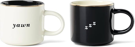 kate spade new york Yawn & ZZZ, Mugs, Set of 2, Black