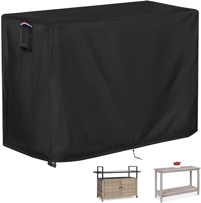 Outdoor Table Cover for Outdoor Bar Buffet Table, 46inch Patio Table Cover Waterproof for Bar Height Patio Furniture,Grill Cart-46"L x 18"W x 36"H