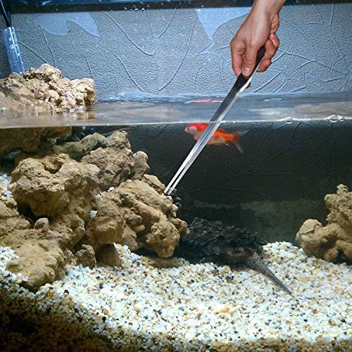 OIIKI Stainless Steel Polished Extra-Long 15 inch Tongs Tweezers, Silver