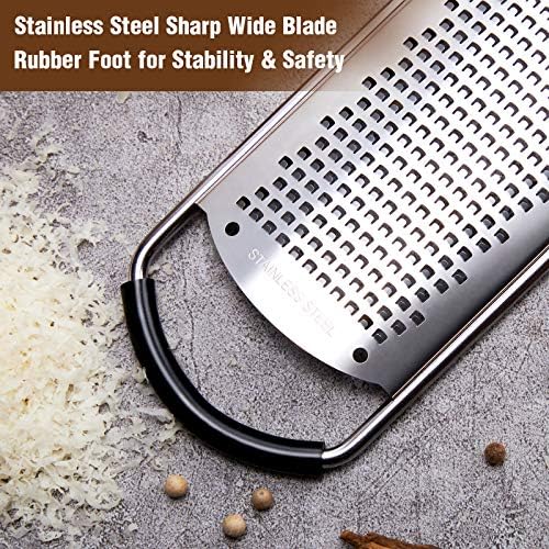 Tomorotec Stainless Steel Cheese Grater w/Wood Handle for Parmesan Cheese
