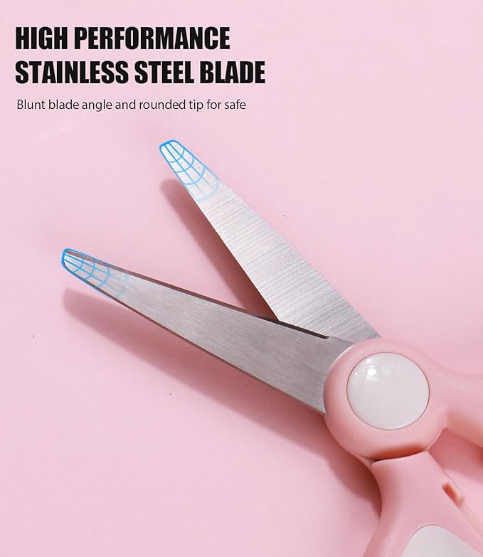 Baby Food Scissors Kicthen Shears -2Pack Portable Healthy Kids Scissors,Stainless Steel Scissor with Storage Travel Case - Ideal for Cutting Meat, Chicken, Vegetables, and Fruits