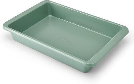 KitchenAid Nonstick Swiss Engineered Aluminized Steel Cake Pan, Dishwasher Safe, Cardamom, 9 x 13 Inch