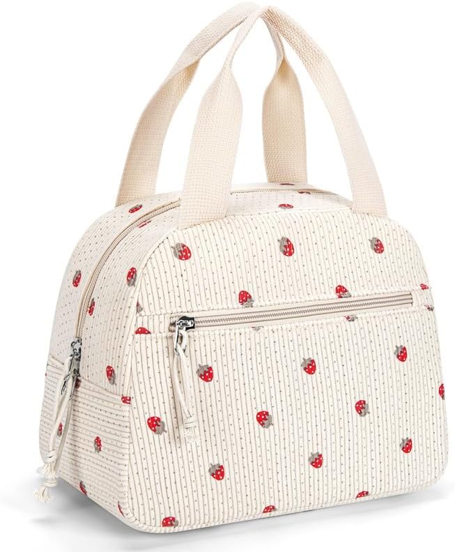 Lunch Bag for Women, Corduroy Small Insulated Lunch Box