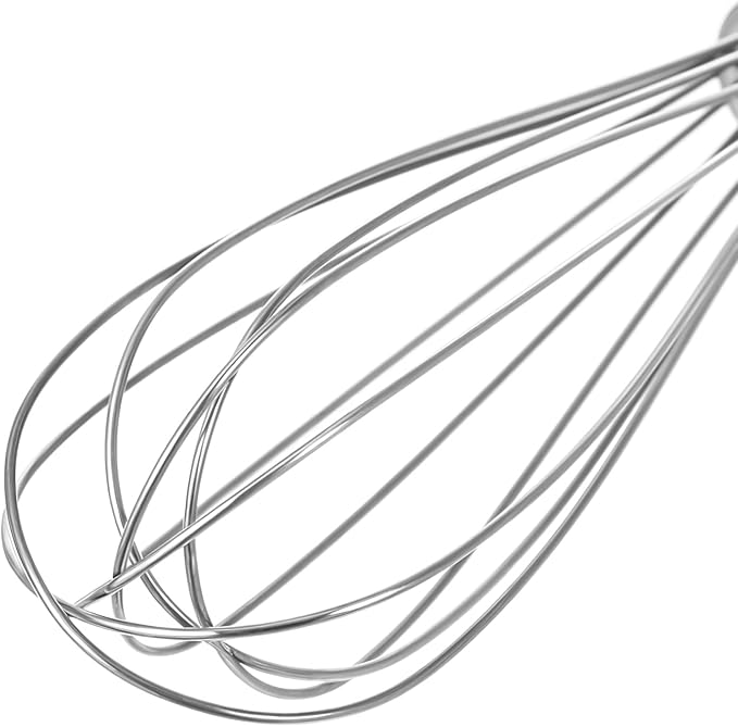 Stainless Steel Whisk Professional Whisk for Kitchen Cooking Ergonomic Handle Dishwasher Safe Perfect for Blending, Whisking, Baking, Beating (8 inches Silver)