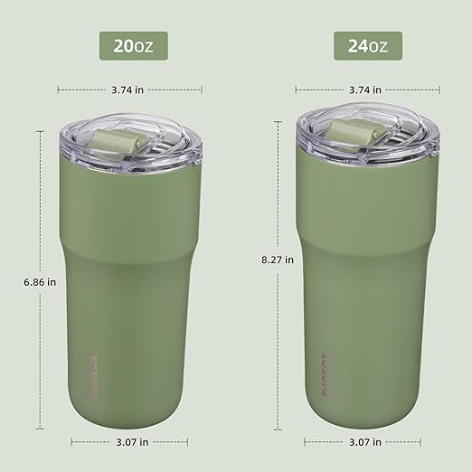 BJPKPK Insulated Tumbler with Lid,24oz Stainless Steel Tumbler,Double Wall Travel Coffee Mug Thermal cup,Keep Drinks Cold and Hot,Forest Green