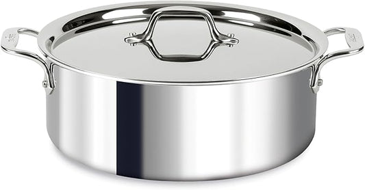 All-Clad D3® Stainless Steel 6 Quart Stockpot With Lid- Made in the USA- The Original Bonded Professional Cookware- Oven Safe & Induction Compatible