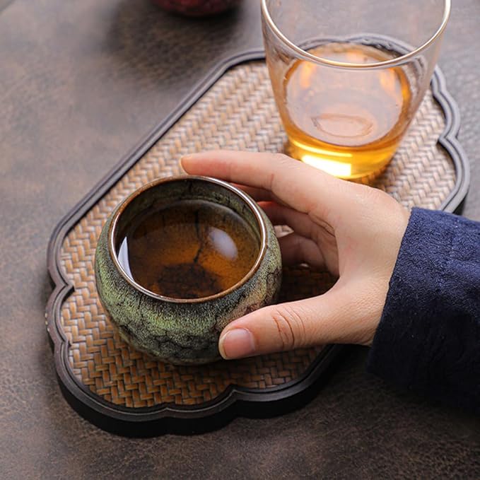 5Pcs Ceramic Tea Cup Set, 6oz Chinese Tea Cups with Designed Gift Box - 5 Stylish Colors
