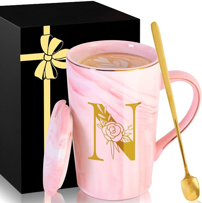 Personalized Ceramic Coffee Mug with Lid Tea Cup Women Wife Anniversary Her 1 2 3 5 6 7 8 10 14 20 25 40 50 Year Cotton Copper Gifts Ivory Bronze Leather Iron Paper First 6th 10th 25th 40th 50th 60,N