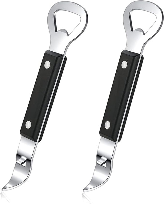 Can Punch Bottle Opener, Manual Stainless Steel Can Opener 2 Pack