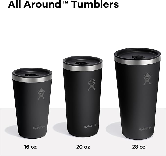 Hydro Flask All Around Tumbler Press-In Lid, Insulated Travel Mug, Stainless Steel Coffee Cup 16 Oz Cloud Pink