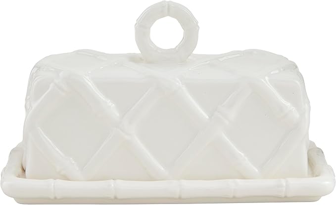 Mud Pie Bamboo Butter Dish; 4 3/4" x 7"