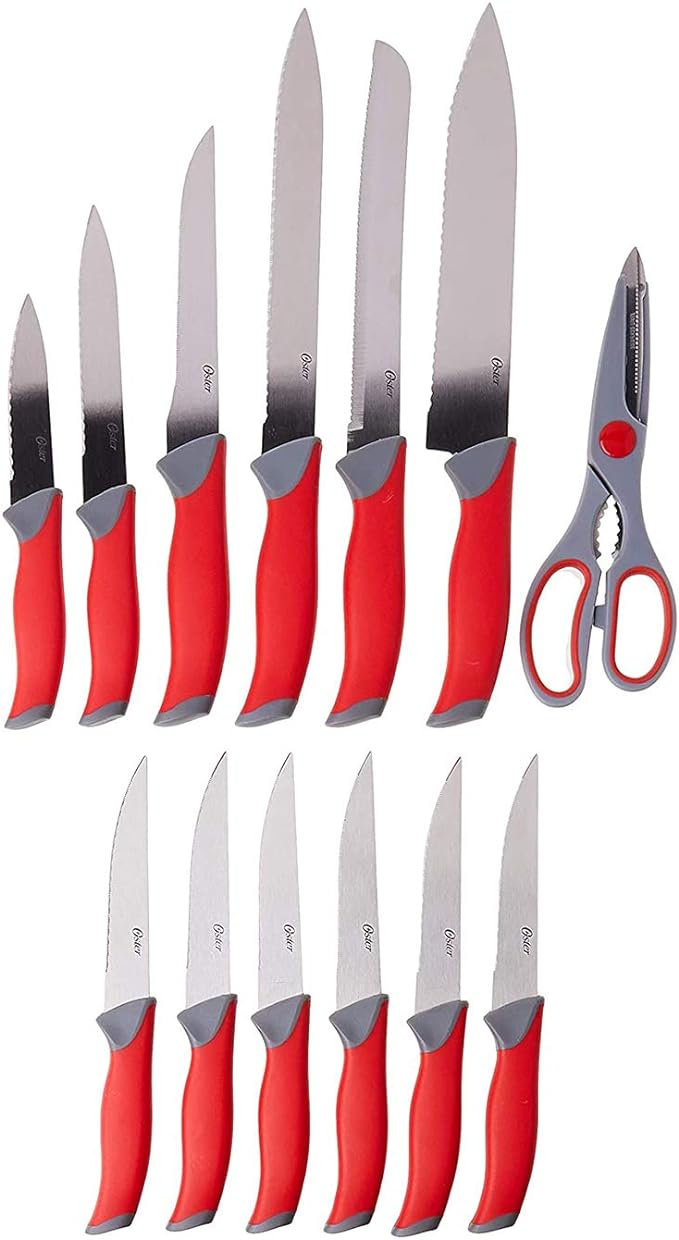Oster Lindbergh 14 Piece Cutlery Set, Red
