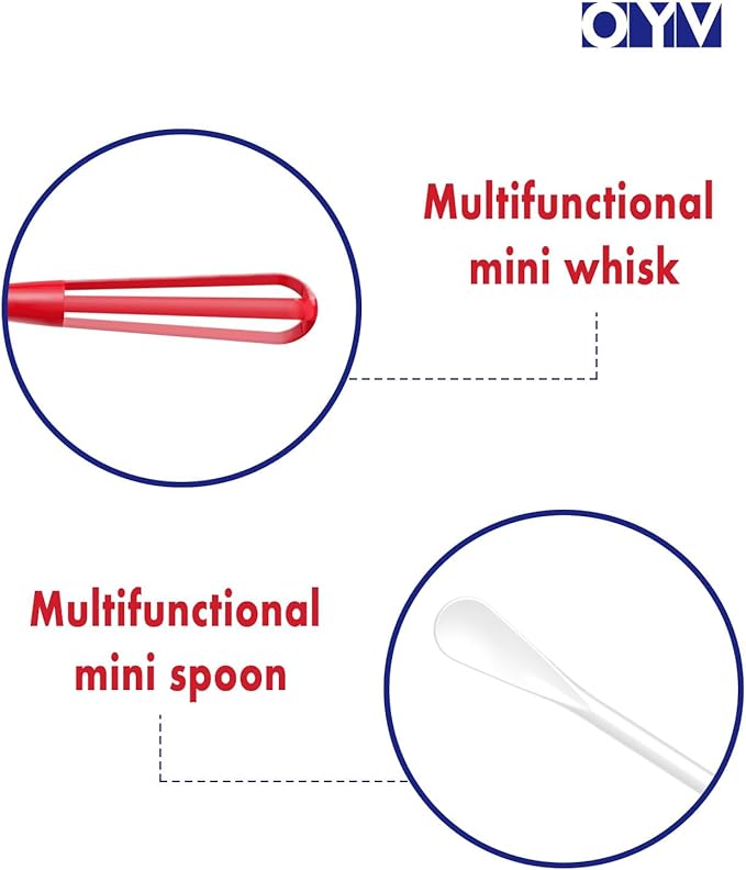American Colors Mini Whisk Set, 8.5 in Mini Whisks for Cooking, 3 Pieces Small Wisk For Whisking, Beating, Blending Ingredients, Mixing Sauces, BPA Free Tiny Whisk