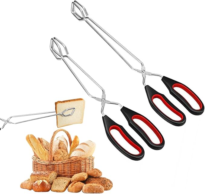 Stainless Steel Scissor Tongs, 11/13inch Multi Function Kitchen Tongs with Comfort-Grip Heavy Duty Handle Heat Resistant Tongs for Cooking Grilling Serving Barbecue(COLOR:A)