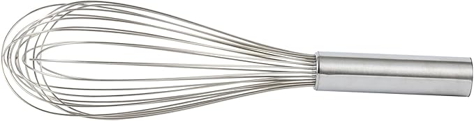 Restaurantware Met Lux 12 Inch x 2.5 Inch Baking Whisk, 1 With Ergonomic Handle Metal Whisk - Dishwasher-Safe, Corrosion-Resistant, Stainless Steel Whisk For Baking, For Whipping, Baking, Or Cooking