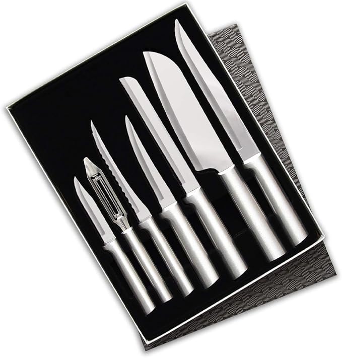 Rada Cutlery The Starter Gift Set (S38), 7-piece Knife Set, Stainless Steel Blades, Silver Handle, Pack of 2