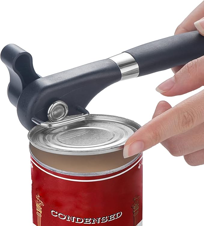 Safe Cut Can Opener for Kitchen & Restaurant - handheld, Manual, Ergonomic Smooth Edge, Food Grade Stainless Steel Cutting