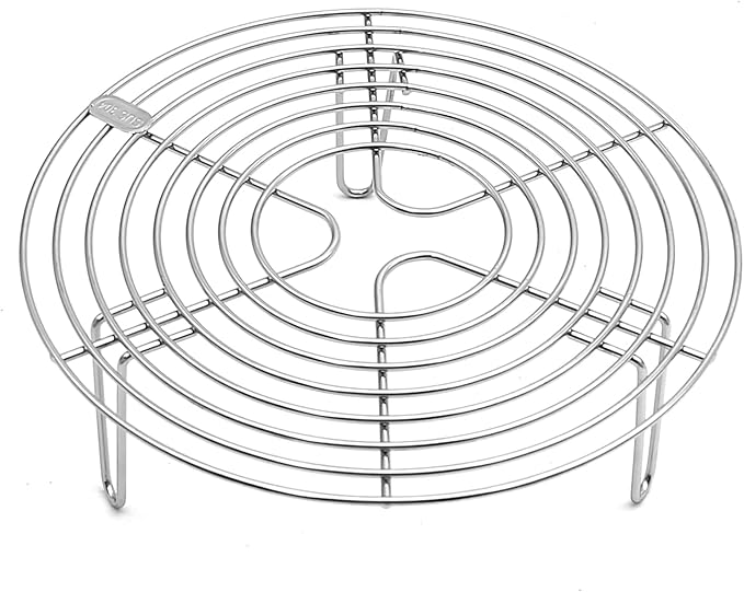 Round Steamer Rack and Cooling Rack,Stainless Steel Pot Trivet, Cooking Rack,Wire Steamer Kettle Rack Holder, Air Fryer Cooking Steamer Rack for Baking Canning Cooking Steaming, 8.7''X2.8''