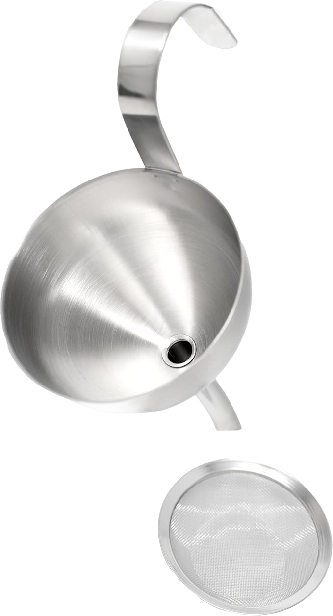 Norpro 242 Stainless Steel Funnel with Strainer, 3-Inch Mouth Diameter, As Shown